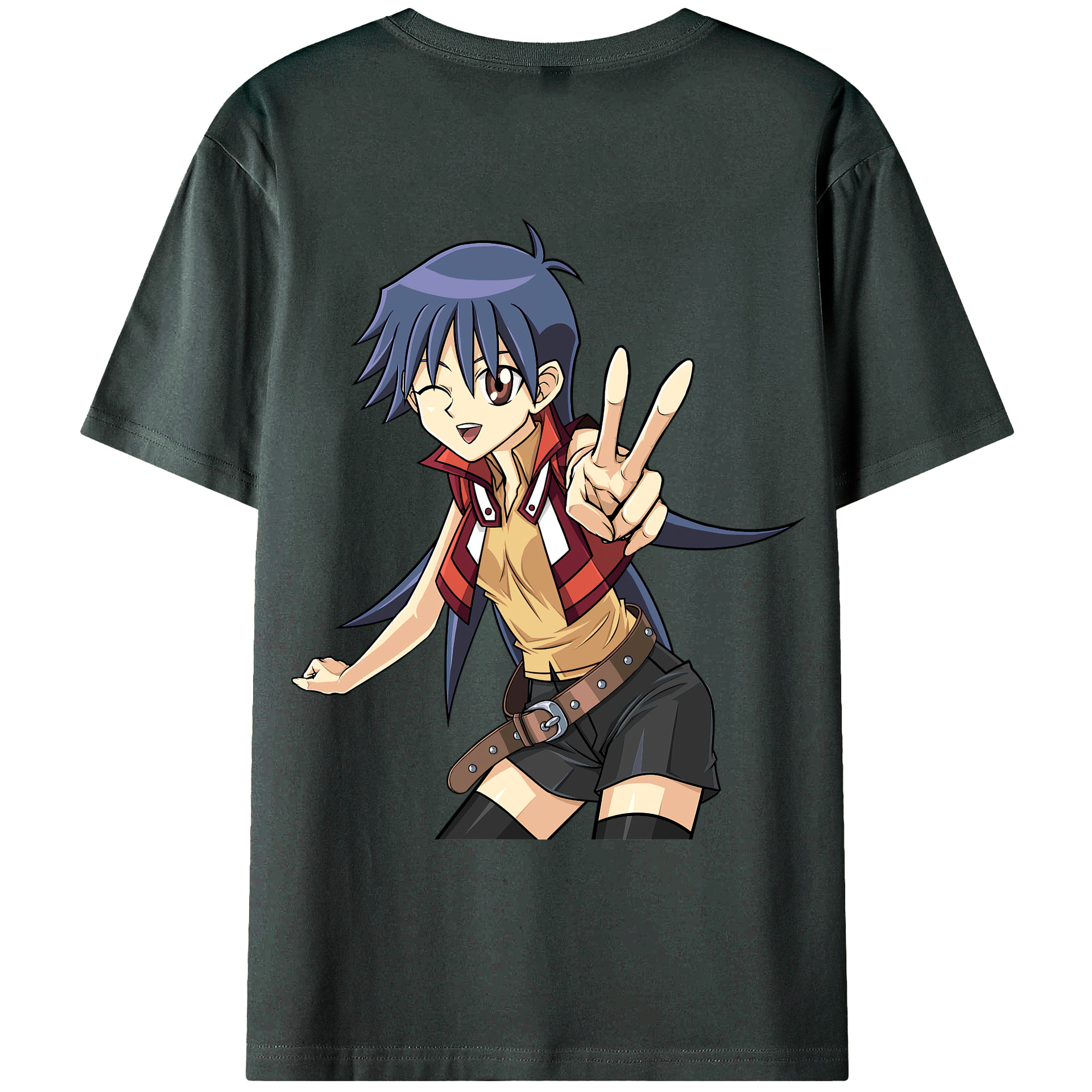 （画像用） 遊☆戯☆王 Yu-Gi-Oh! 綿100％ メンズ半袖Tシャツ（バックプリント） 通気性